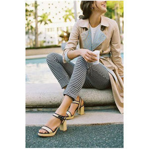 Anthropologie Gingham Trench Coat Khaki Tan Jacket